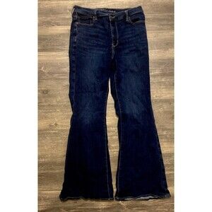 American Eagle Jeans Womens Super High Rise Flare Stretch 90s Boho 14 Regular